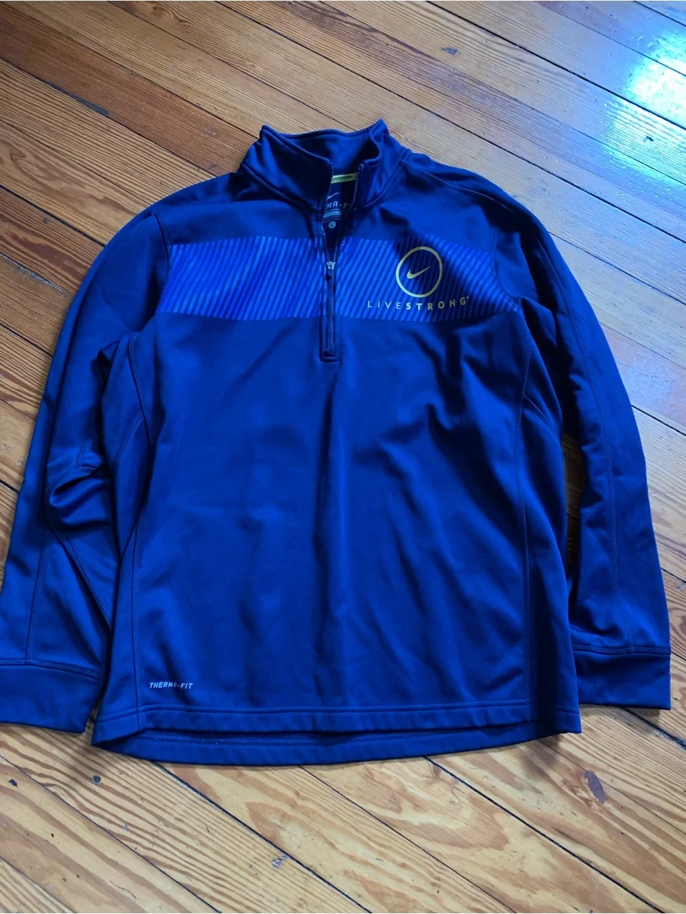 Nike Navy & Blue Livestrong Half-Zip Performance Jacket